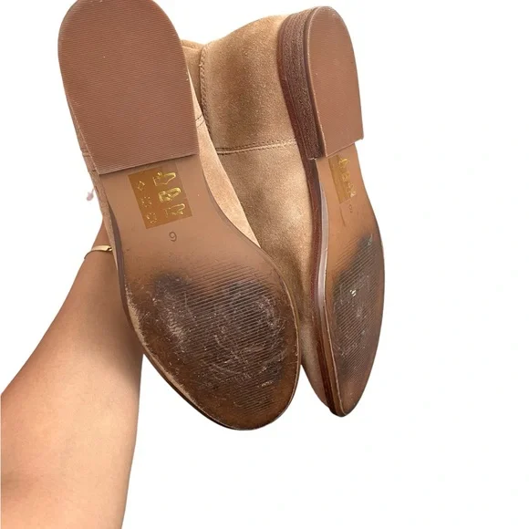 MADEWELL Leah Leather Suede Tan Ankle Boots Booties - Picture 9 of 15